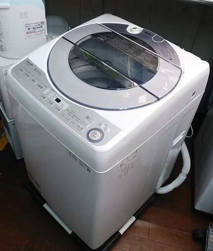 セール！3か月間保証☆配達有り！20000円(税別）シャープ 全自動 洗濯機 8㎏ 2019年製