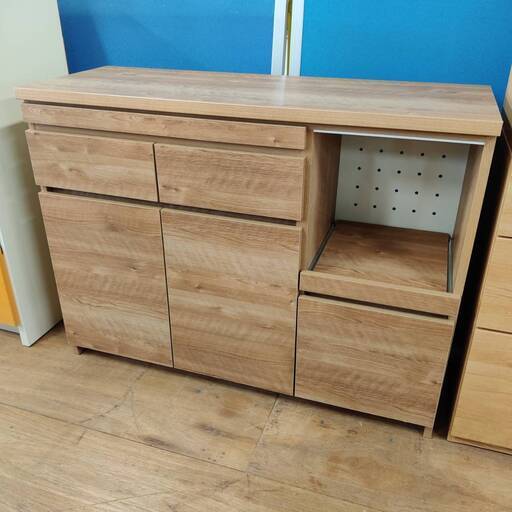 【愛品倶楽部柏店】LOWYA 大川家具 キッチンカウンター ステンレスカウンター付