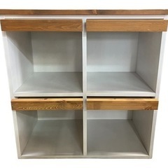 NO.1474 《お値下げ中!!》収納家具 カントリー調 フラップ扉 マガジンラック 中古の画像