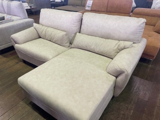 新品カウチソファー！ファブリックレザー