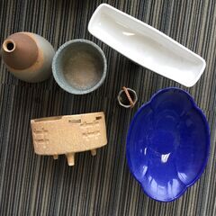 ○【0円あげます！】花びんまとめ 花瓶 花器 陶器 一輪挿し 生け花 フラワーアレンジメント 置き物 中古処分品(NF240528)Zi-1698の画像