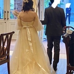 オーダー ウエディングドレス ドレス パーティードレス 花嫁 前撮り ヴィンテージ 刺繍 アンティーク 結婚式 ナチュラル ドライフラワー 花の画像