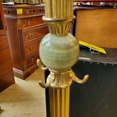 アンティーク家具 真鍮製 オニキス コートハンガー ポールスタンド 帽子掛け ポールハンガー ゴールド 3本脚 検) ロイズ アンティークス■幅48cm×奥行48cm×高さ175㎝■近隣配送無料 買取帝国 朝霞店の画像
