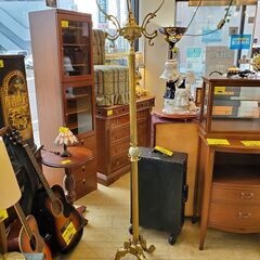 アンティーク家具 真鍮製 オニキス コートハンガー ポールスタン...