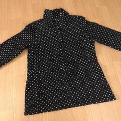 中古　プリントフリースフルジップジャケットＭ黒ユニクロUNIQLO