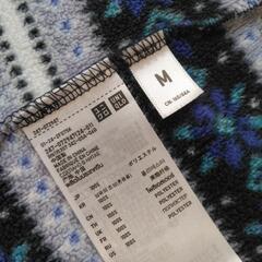 中古　プリントフリースフルジップジャケットＭ青ユニクロUNIQLOの画像