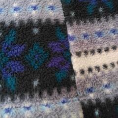 中古　プリントフリースフルジップジャケットＭ青ユニクロUNIQLOの画像