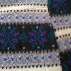 中古　プリントフリースフルジップジャケットＭ青ユニクロUNIQLOの画像