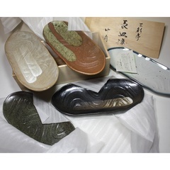 高島屋 未使用品 長皿 三彩亭 5皿 木箱入り の画像