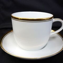 ☆Noritake カップ＆ソーサー 2客セット 金縁 銀縁 ティーカップ コーヒーカップ ノリタケ 洋食器 ペア 札幌 北20条店の画像