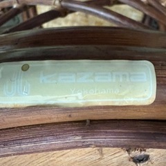 ヴィンテージ【ラタンの老舗 KAZAMA ダイニングテーブル ダイニングチェア 2脚セット】籐家具 軽量 ラタン アンティーク の画像