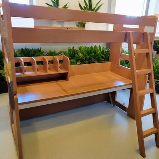 木製ロフトベット（机付き）美品