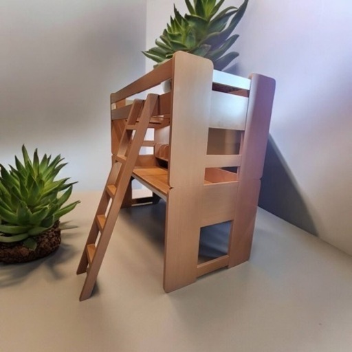 木製ロフトベット（机付き）美品
