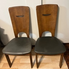 シラカワ家具　ダイニングチェア　2脚　天然木材