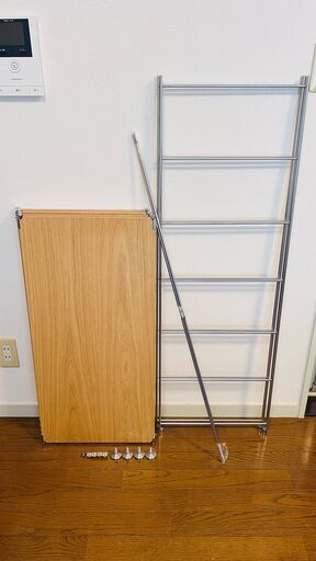 無印良品 ステンレスユニットシェルフ【B】オーク材棚・ワイド・中 幅86cm