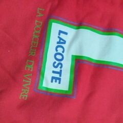キッズ　子供　ラコステLACOSTE　トレーナー　サイズ140赤　男女兼用　未使用に近い　シミ汚れ無しの画像