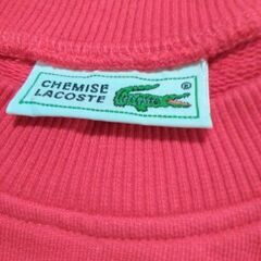 キッズ　子供　ラコステLACOSTE　トレーナー　サイズ140赤　男女兼用　未使用に近い　シミ汚れ無しの画像