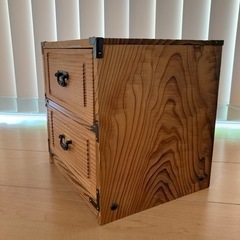 焼杉　木製小物入　2段小引き出し　レトロ　の画像