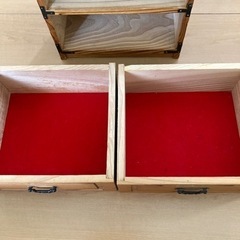 焼杉　木製小物入　2段小引き出し　レトロ　の画像