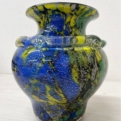 【未使用品】カメイガラス 花瓶 飾り壺 金彩 オブジェ 工芸品　生活家具 インテリア雑貨 小物 花瓶の画像