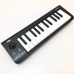 ss6416　コルグ MIDIキーボード マイクロキー25 25鍵盤 黒 取扱説明書付 元箱付 KORG MICROKEY-25 USBキーボード MIDIコントローラー デジタル楽器 軽量 コンパクト パソコン 入力 DTM 作曲 演奏 MIDIキーボード 中古の画像