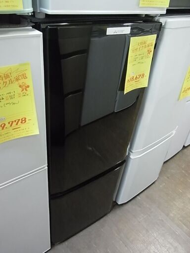三菱　ノンフロン冷凍冷蔵庫　MR-P15A-B　146L　2017年製　2ドア冷蔵庫　ブラック　黒
