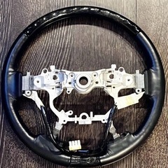 30系アルファード後期純正ステアリング黒木目ウッドレザーコンビハンドルヒーター付 210クラウン、プラドにも流用可能❕ の画像