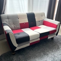 【お取引完了】家具 ソファ パッチワーク 2人掛けソファ