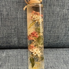 ハーバリウム 円柱瓶 200ml 1本 ギフト 小花畑 ピンクの画像