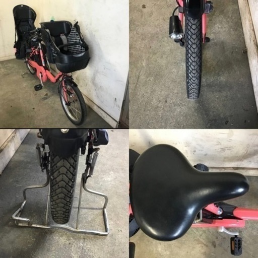 382□岐阜発　△Panasonic/子供乗せ電動アシスト自転車/20インチ/3段変速/ピンク/アシスト走行確認/防犯有り/鍵付き/現状品　R5.10/10□v