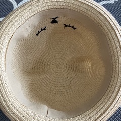 子供用ネコ耳麦わら帽子の画像