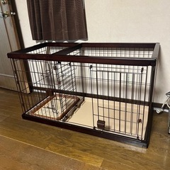  ペティオ (Petio) トイレのしつけが出来る ドッグルームサークル ブラウン スモールの画像