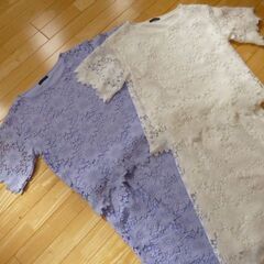 ★美品♪フリーサイズ★セットアップ２セット★ホワイト＆パープル★