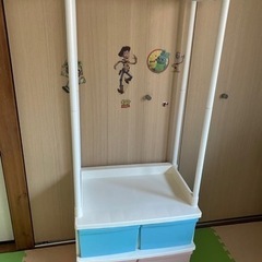 キッズ 子供用 収納付きハンガーラック