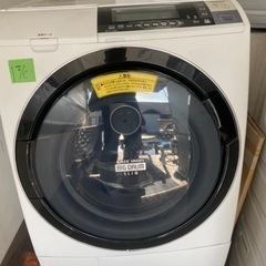 NO 136❗️ 福岡市内配送設置無料 日立 HITACHI ビッグドラムスリム ななめ型ドラム式洗濯乾燥機（10.0kg） 左開き 自動お掃除搭載 ピュアホワイト BD-S8700