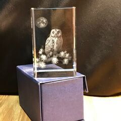 （中古）ガラスの置物　USJ、イルカ、フクロウ　各100円、３つで200円の画像