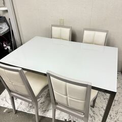  17980  IKEA ガラス天板 ダイニングテーブルセット ...