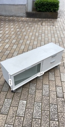 テレビ台、テレビボード　キャスター、収納付き　ホワイト120cm　値下げしました