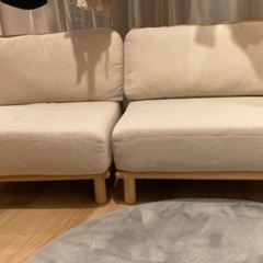 ソファ 1人掛け 連結 2人掛け アイボリーの画像