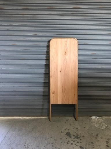 家具 ミラー/鏡　ワイドタイプ　55センチ幅　オーク無垢材　立て掛けタイプ　1台限定