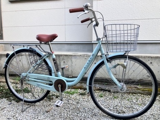 580、ママチャリ26インチライトブルー