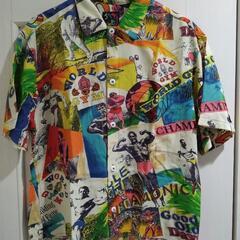 新品未使用　希少 80s ビンテージ ワールドジム 総柄 シャツ

