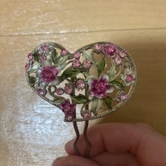中古 美品 かんざし 簪 ピンク スワロ 浴衣の画像
