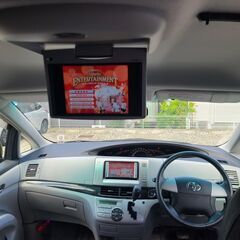 エスティマ2.4 アエラス　H19　車検8/4　56000ｋ　純正HDDナビ＆フリップダウンモニター　カラーバックカメラ　黒革調シートカバー 　左側パワースライド　純正エアロ＆１７ＡＷ　キセノン　7人乗り　禁煙車の画像