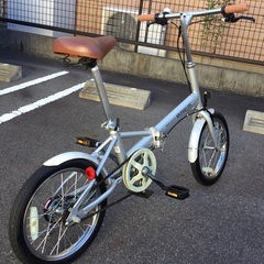 美品車◎MYPALLAS(マイパラス) 16インチ・折りたたみ自転車・変則なし シルバーの画像