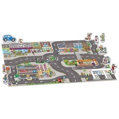 知育玩具　ボーネルンド　パズルマップ　 ジャイアントタウンジグソ...