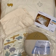 【日本製】ベビー布団７点セット　枕は未使用品　Hoppeta 綿100%の画像