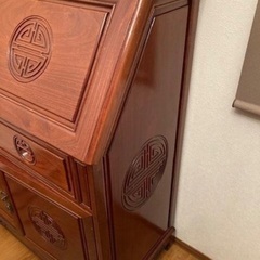 美品　唐木の無垢材（花梨・紫檀）ライディングデスク＆チェアの画像