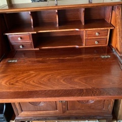 美品　唐木の無垢材（花梨・紫檀）ライディングデスク＆チェアの画像