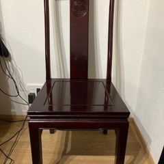 美品　唐木の無垢材（花梨・紫檀）ライディングデスク＆チェアの画像